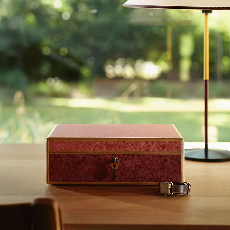 Amalthee Tricolore watch and jewelry box, large model | Hermès USA